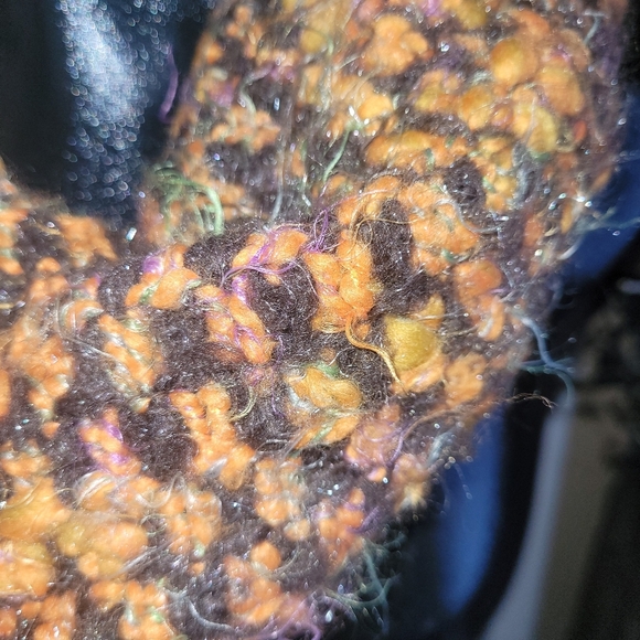 Vintage Passigatti Italian Made Brown And Orange Chunky Knit Scarf - Picture 3 of 4